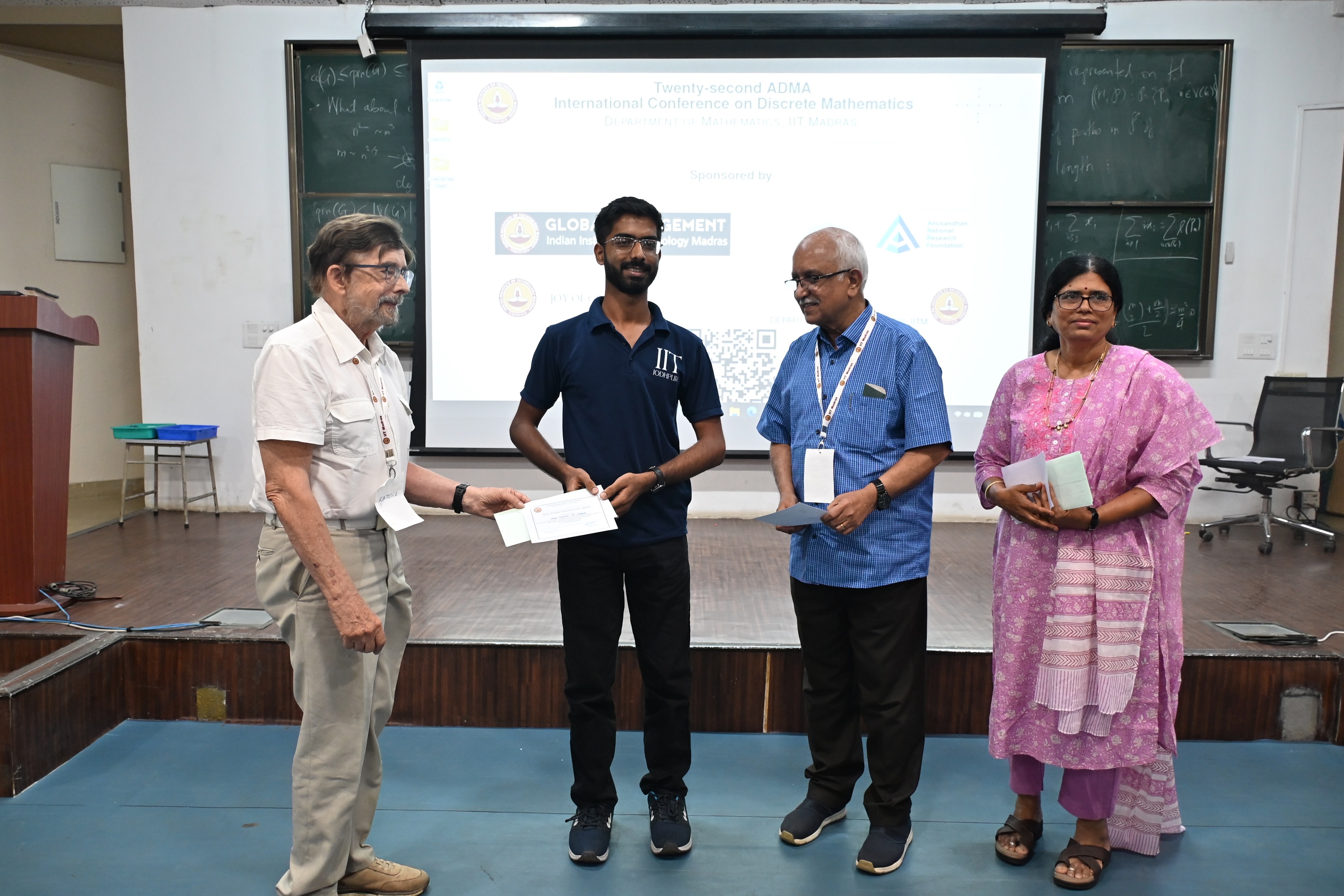 Yash receiving Prof. S. S. Shrikhande Best Paper Award