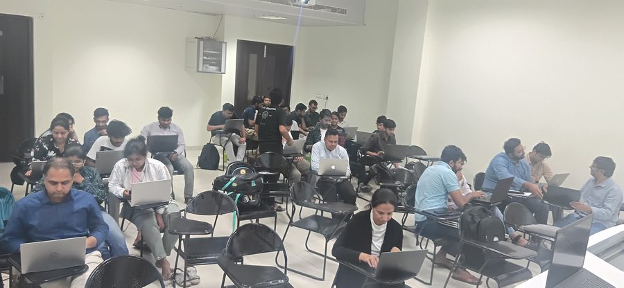 Participants working in groups